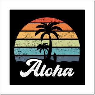 Aloha Hawaii Hawaiian Island Palm Beach Surfboard Surf Posters and Art